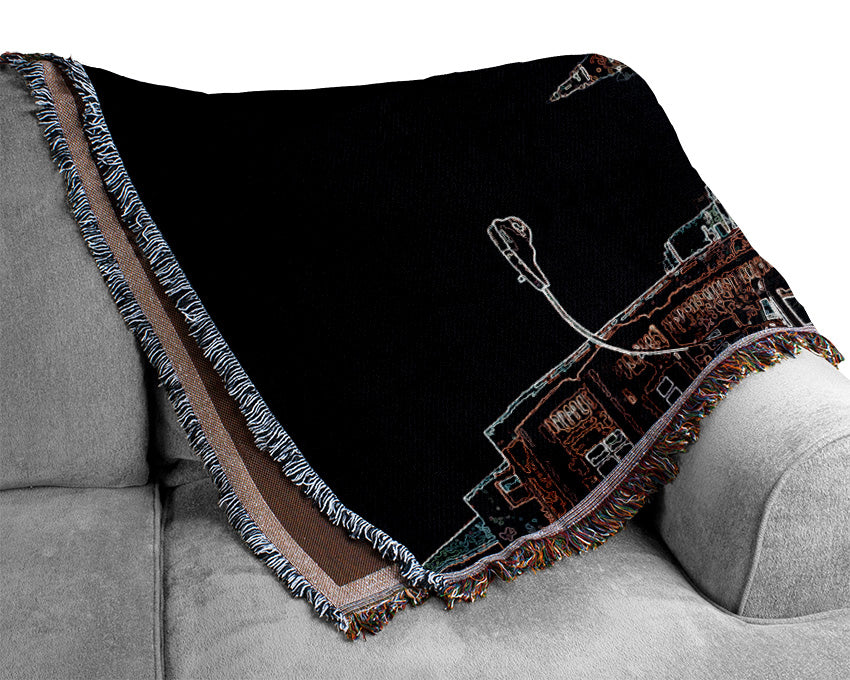 NYC Streets Psychedelic Woven Blanket