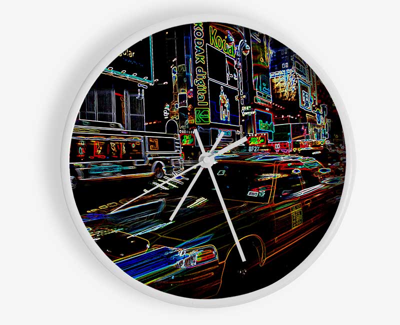 NYC Taxi Psychedelic Clock - Wallart-Direct UK