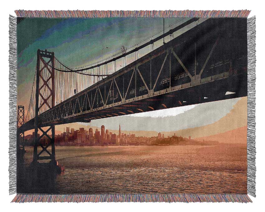 Oakland Bay Bridge San Francisco Woven Blanket