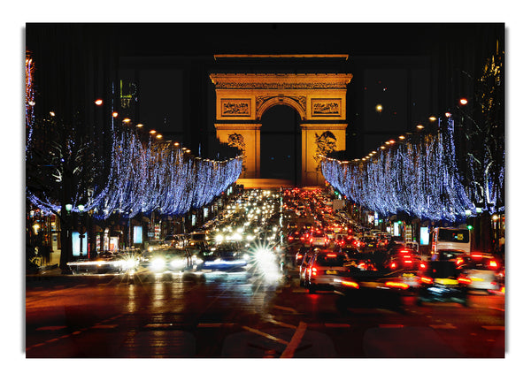 Paris Arc De Triomphe Night Lights