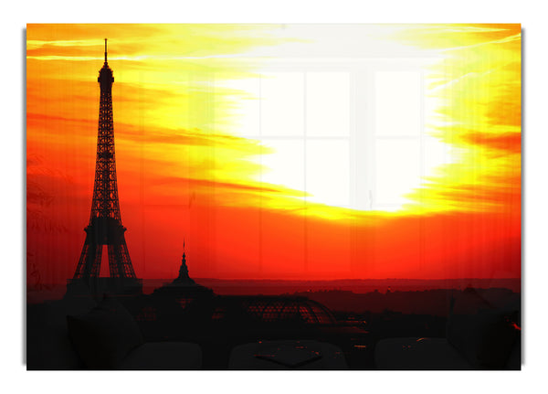 Paris Eiffel Tower Sun Blaze