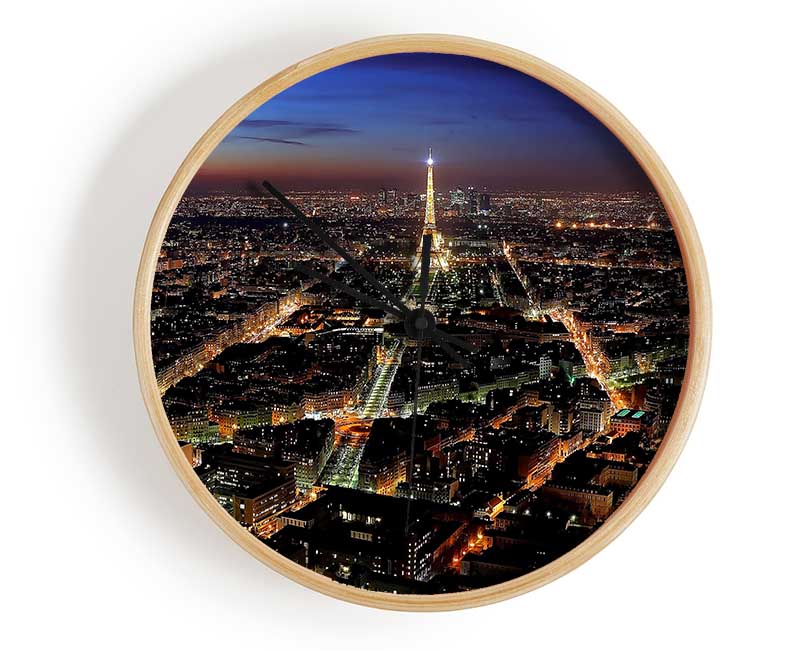 Paris Panoramic View Clock - Wallart-Direct UK