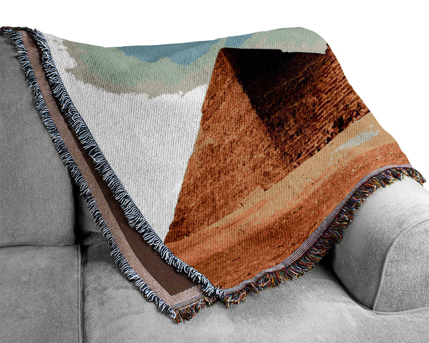 Pyramids Cairo Egypt Woven Blanket