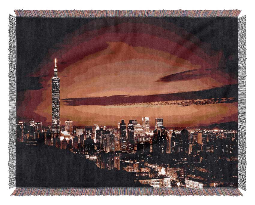 Radio Tower Beacon City Woven Blanket
