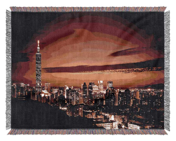 Radio Tower Beacon City Woven Blanket