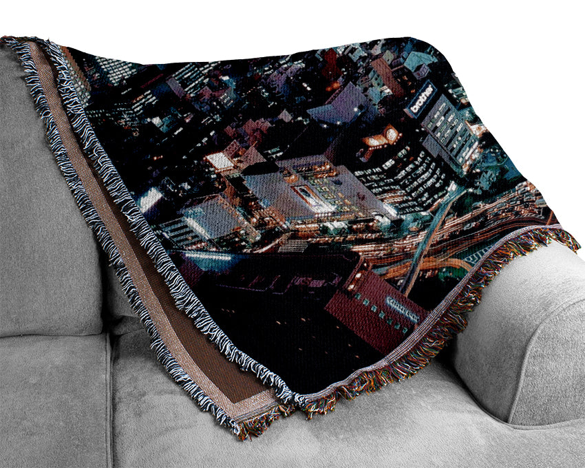 Rush Hour Through The City Woven Blanket