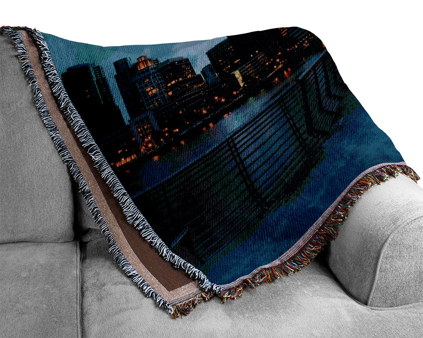San Francisco At Dusk Woven Blanket