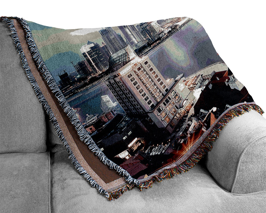 Shanghai Skyline Woven Blanket