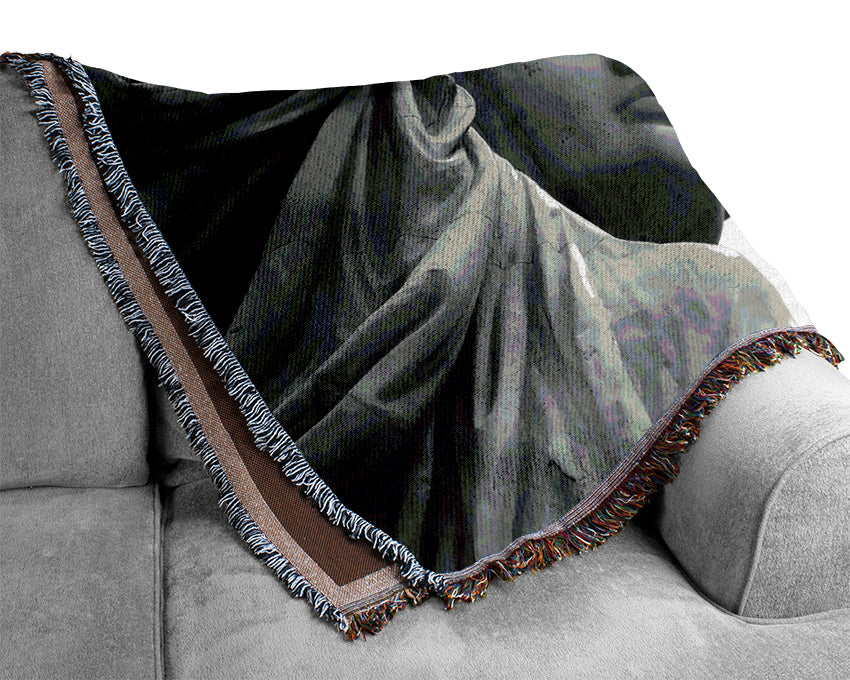 Statue Of Liberty Close-up Woven Blanket