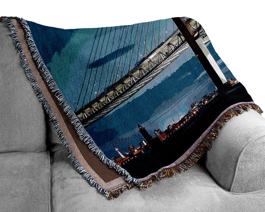 Suspension Bridge Nights Woven Blanket
