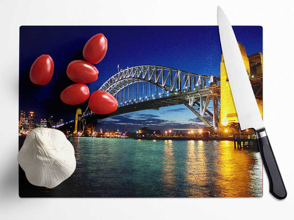 Sydney Harbour Bridge Reflections Glass Chopping Board