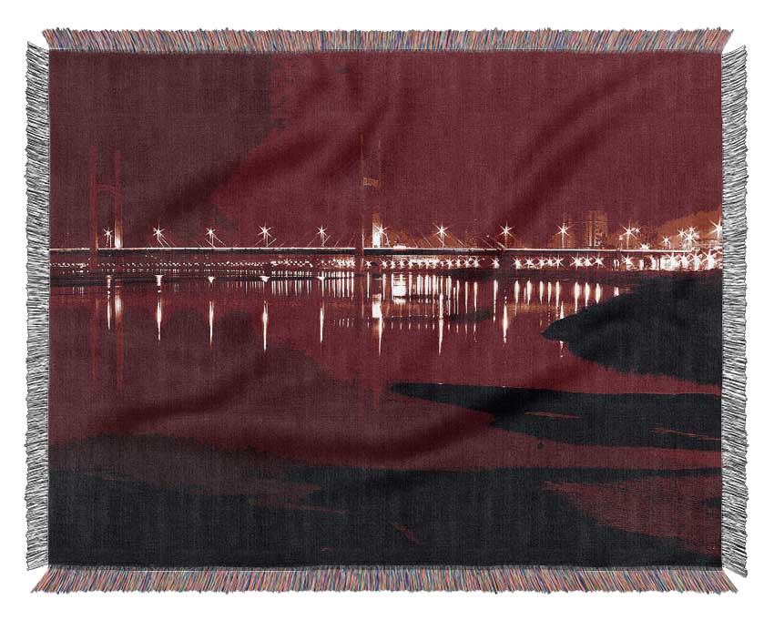 The City Just Beyond The Waters Woven Blanket