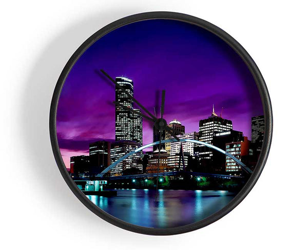 Toronto Purple Glow Clock - Wallart-Direct UK