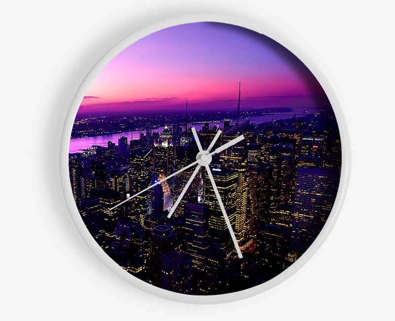 Twilight In New York City Clock - Wallart-Direct UK