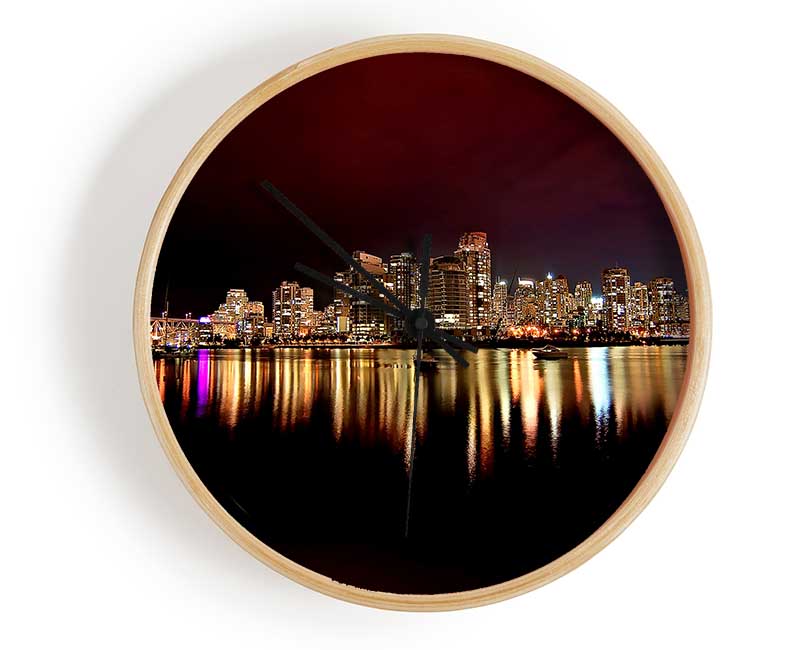 Vancouver City Nights Clock - Wallart-Direct UK