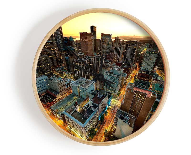 Vancouver Sunset Canada Clock - Wallart-Direct UK