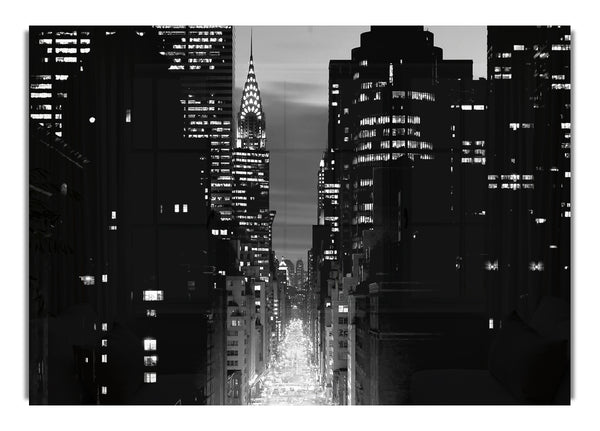 View Down 5Th Avenue New York B~w