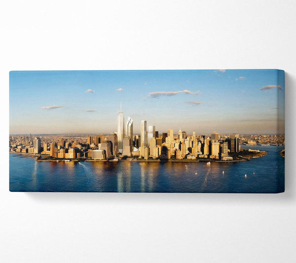 View Of New York In Golden Sunlight