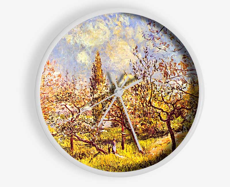 Sisley An Orchard In Spring Clock - Wallart-Direct UK