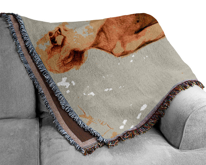 Toulouse Lautrec Bearded Man With Crossed Hands Woven Blanket