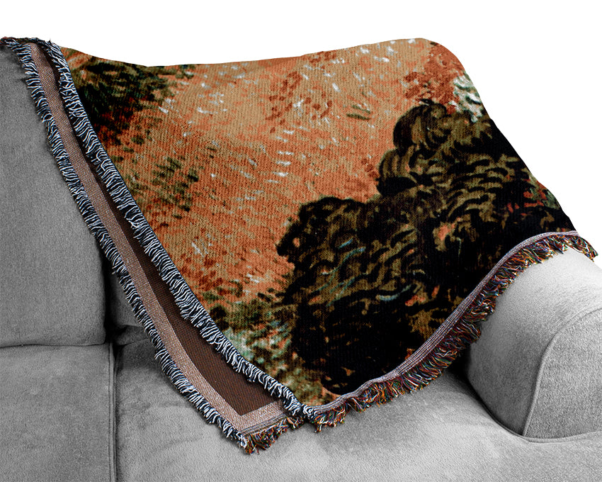 Van Gogh Blooming Field Woven Blanket