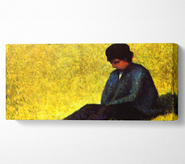 Seurat Boy Sitting On A Lawn