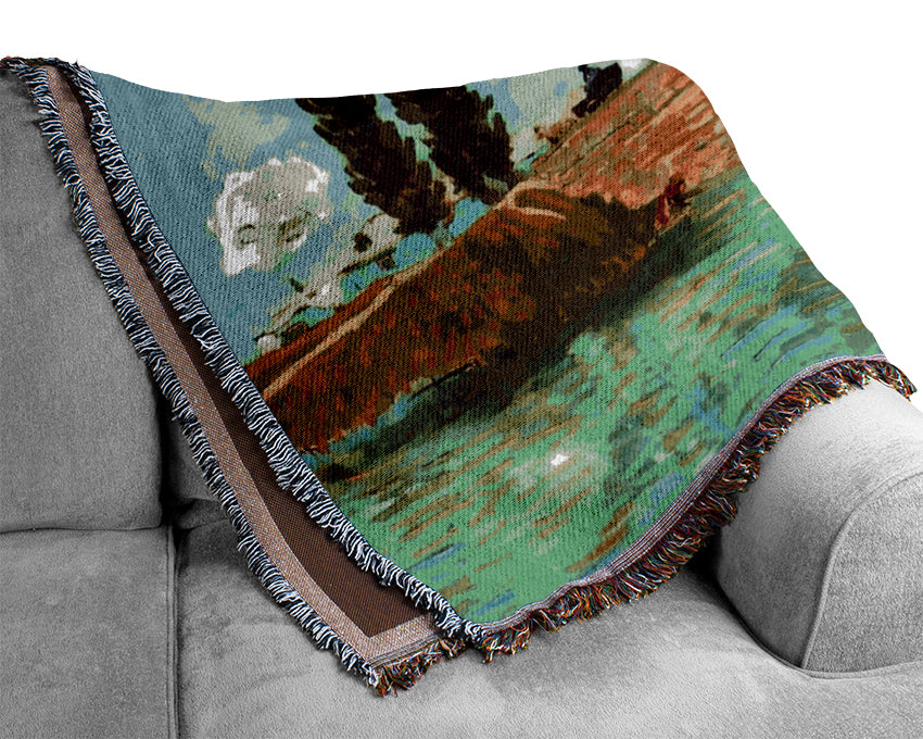 Van Gogh Bridge At Arles Woven Blanket