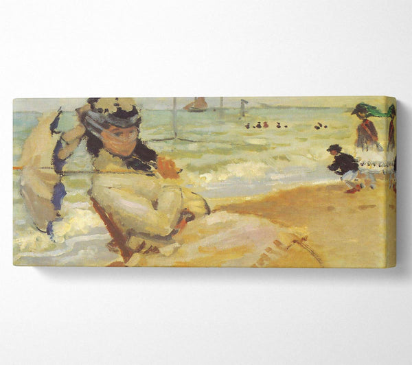 Monet Camille On The Beach At Trouville