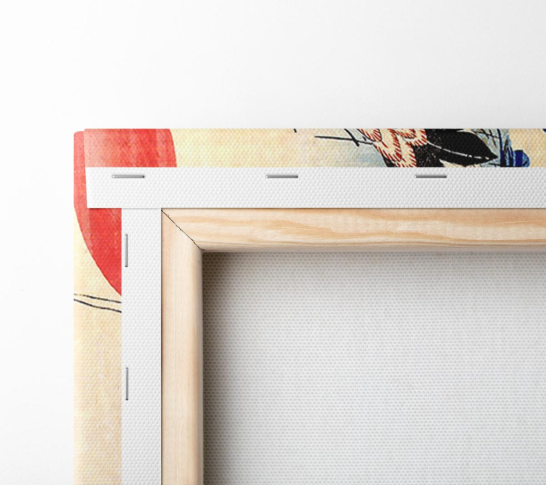  A Canvas Print of Hiroshige Crane And Rising Sun Canvas Art