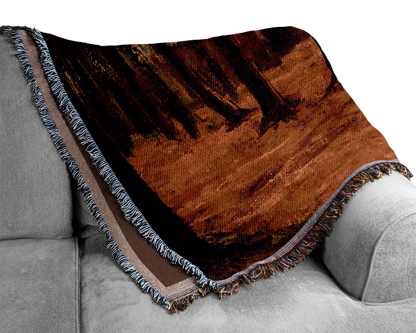 Van Gogh Edge Of A Wood Woven Blanket