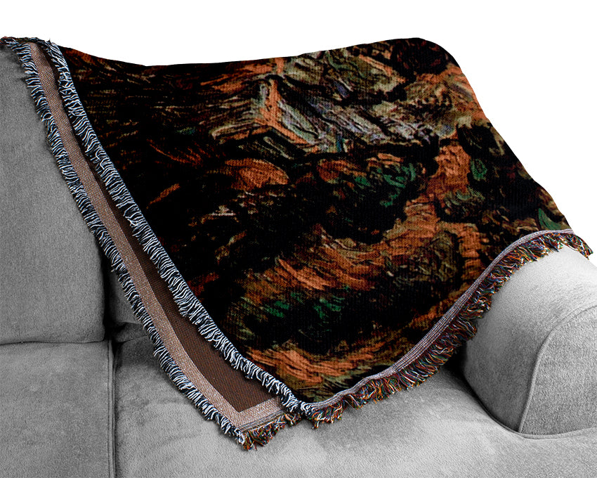 Van Gogh Entrance To A Quarry Near Saint-Remy Woven Blanket