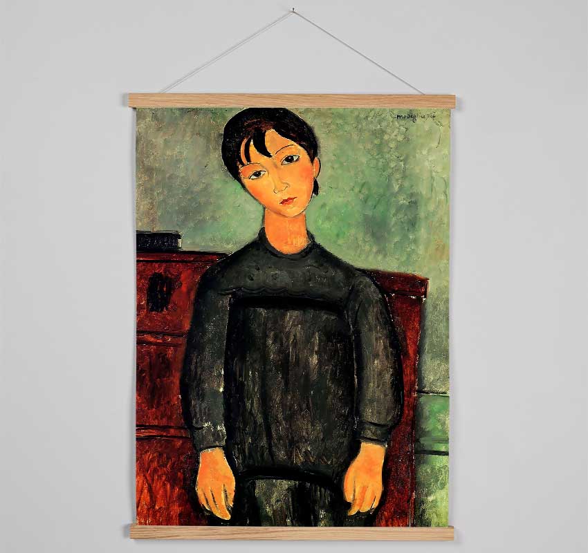 Modigliani Girl With A Black Robe Hanging Poster - Wallart-Direct UK