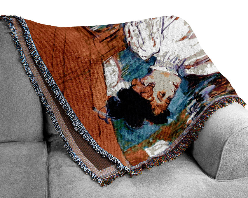 Toulouse Lautrec Jane Avril Dances Woven Blanket
