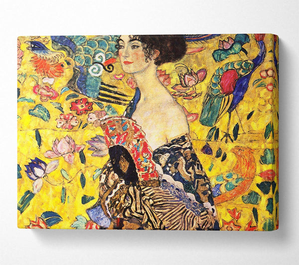  A Canvas Print of Klimt Lady With Fan Canvas Wall Art