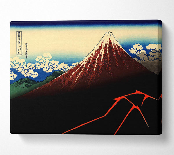  A Canvas Print of Hokusai Lightning Below The Summit Canvas Art