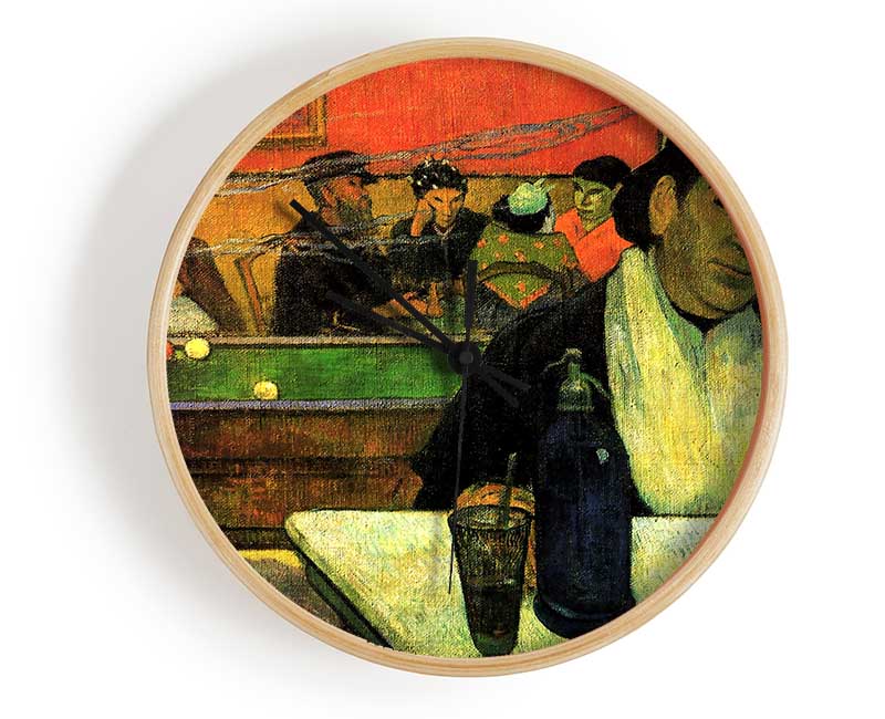 Gauguin Madame Ginoux In Cafe Clock - Wallart-Direct UK