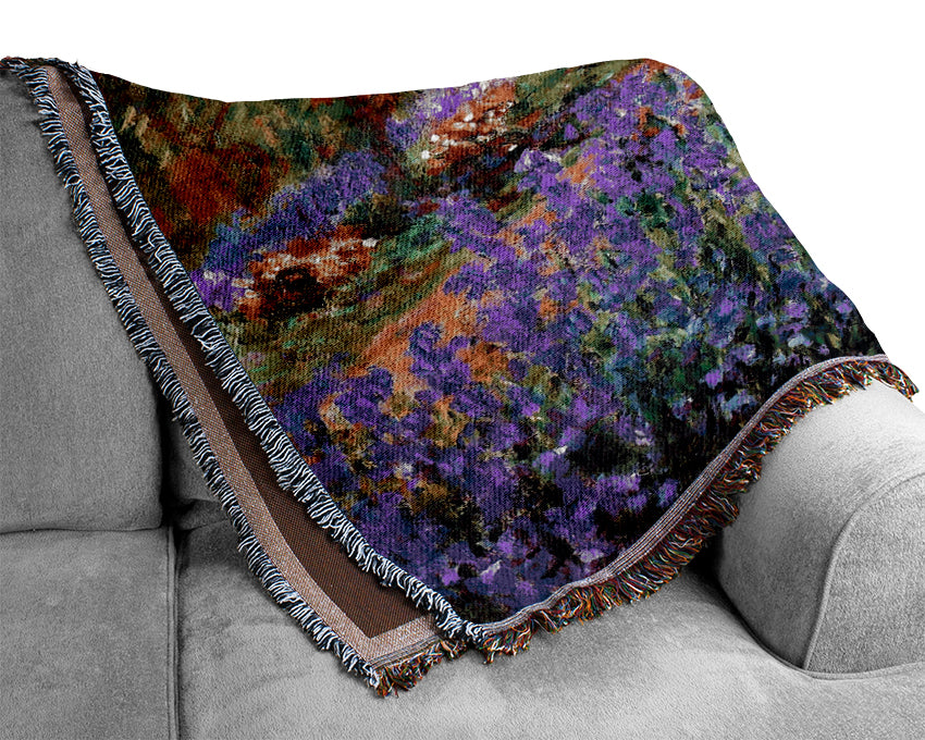 Monet Garden In Giverny Woven Blanket