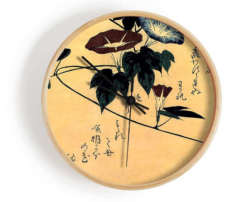 Hiroshige Morning Glory Clock - Wallart-Direct UK