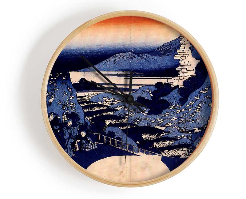 Hokusai Mount Haruna Clock - Wallart-Direct UK