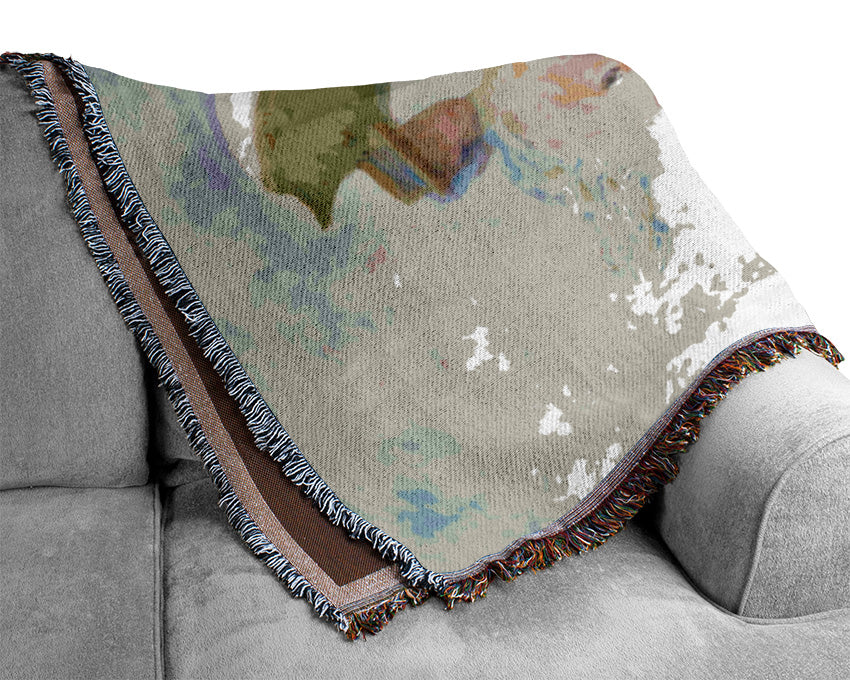 Monet Nainen Ja Paivanvarjo Woven Blanket