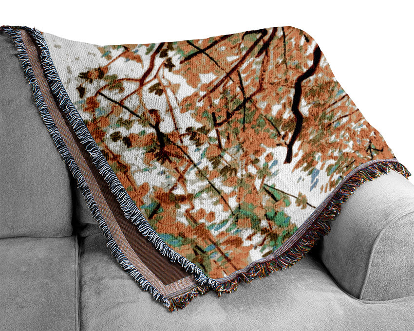 Van Gogh Orchard In Blossom Woven Blanket