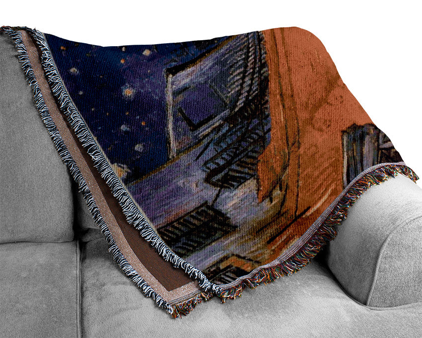 Van Gogh Pavement Cafe Woven Blanket