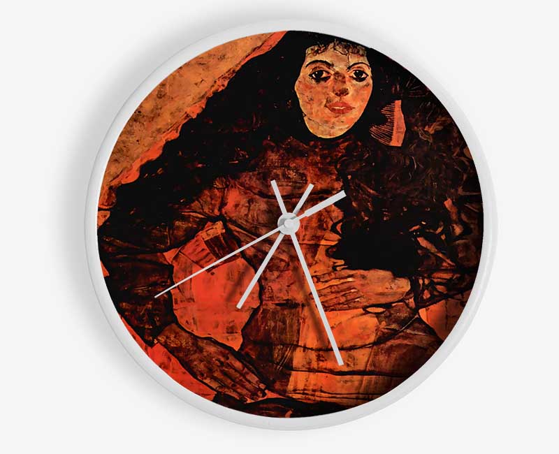 Schiele Portrait Of Trude Engel Clock - Wallart-Direct UK