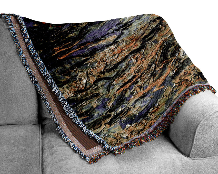 Van Gogh Seascape At Saintes-Maries Woven Blanket