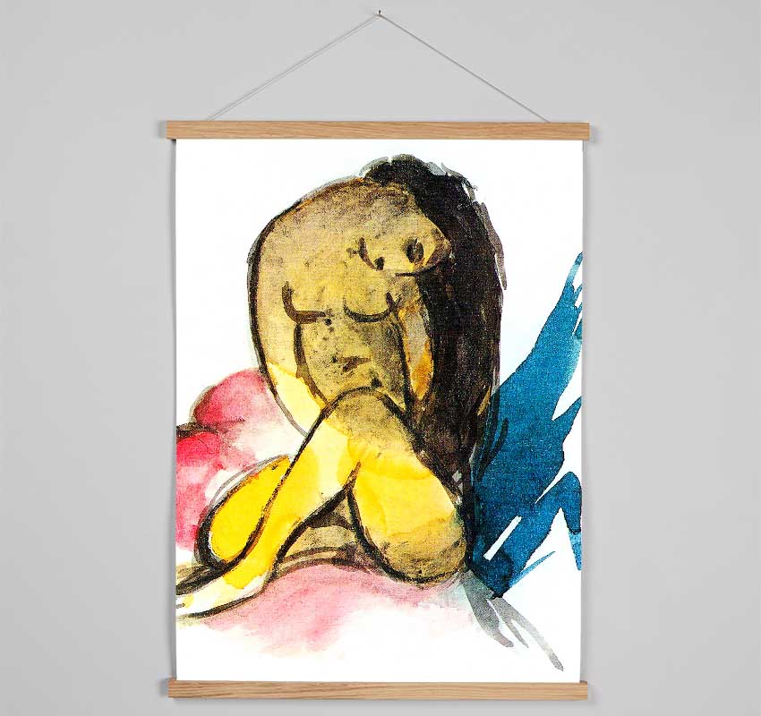 Franz Marc Sitting Yellow Lady Hanging Poster - Wallart-Direct UK