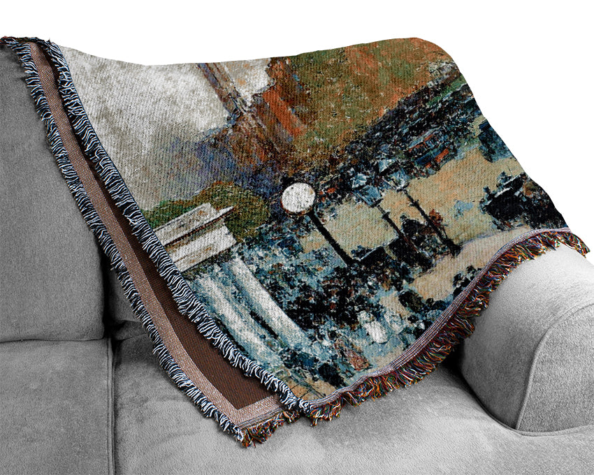 Hassam Spring Morning In The Heart Of The City Woven Blanket