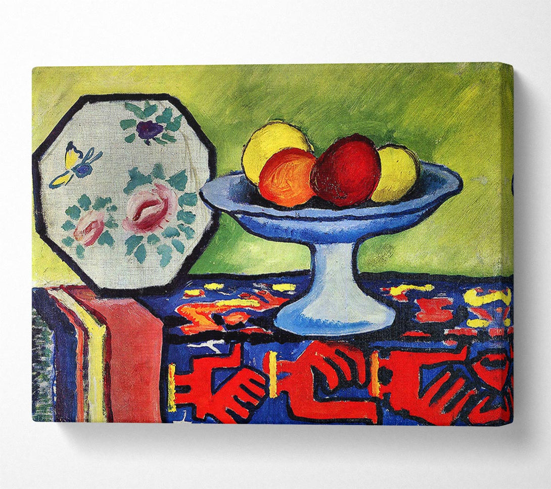  A Canvas Print of August Macke Still Life With Apple Peel And A Japanese Fan Canvas Print