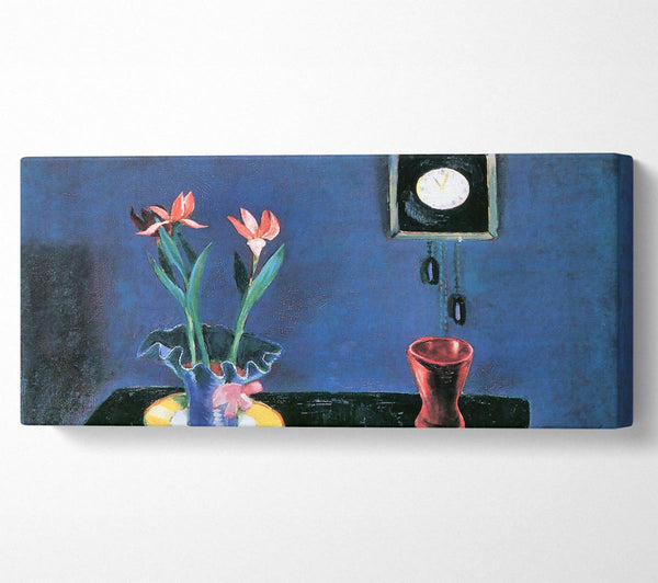 Walter Gramatte Still Life With Clock And Tulip Pot