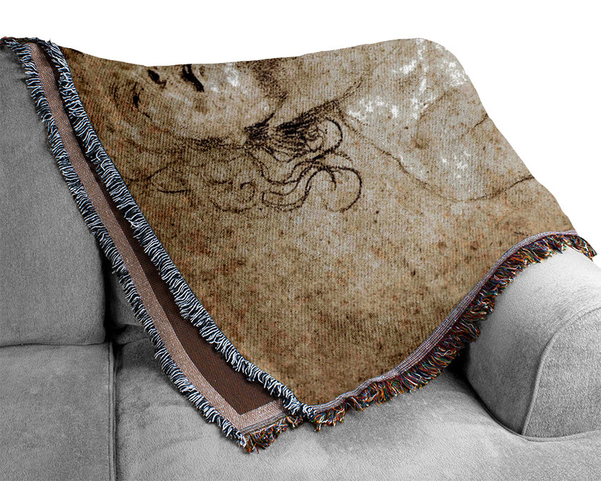 Rubens Study Of Daniel In The Lions Den Woven Blanket