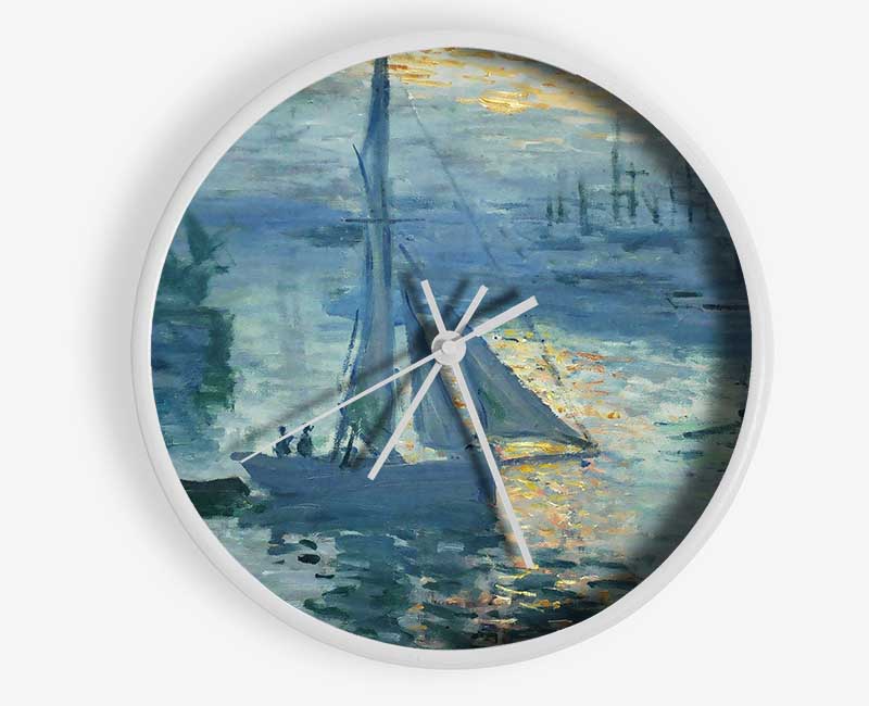 Monet Sunrise At Sea 2 Clock - Wallart-Direct UK